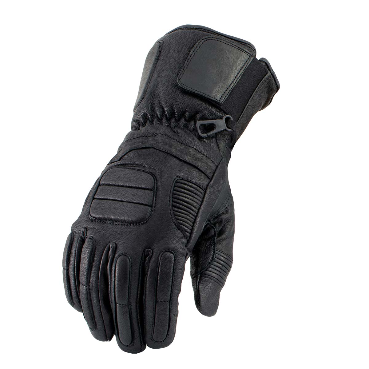 Milwaukee Leather SH752 Men's Black Breathable ‘Gauntlet’ Leather Gloves