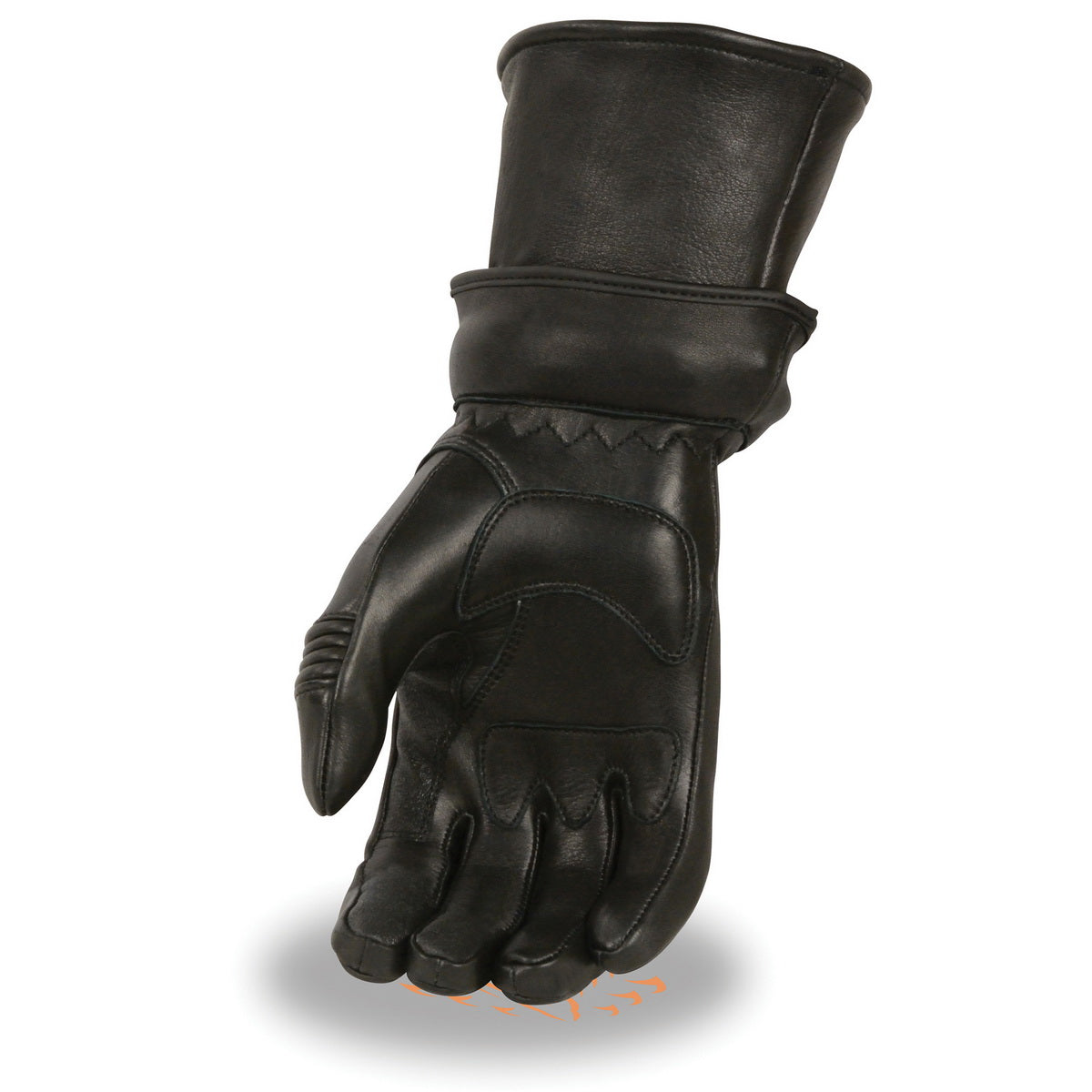 Milwaukee Leather SH870 Women's Black Deerskin Leather Gauntlet Gloves with Gel Palm