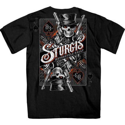Hot Leathers SPB1072 Men’s Black 2023 Sturgis Gambler Short Sleeve T-Shirt
