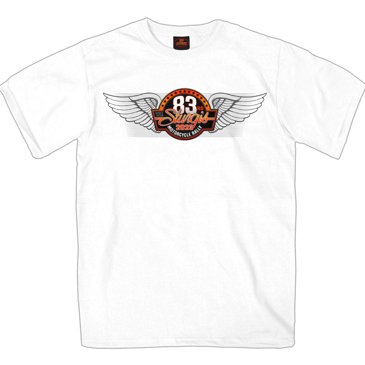Hot Leathers SPB1093 Men’s White 2023 Sturgis Rally Logo Double Sided T-Shirt