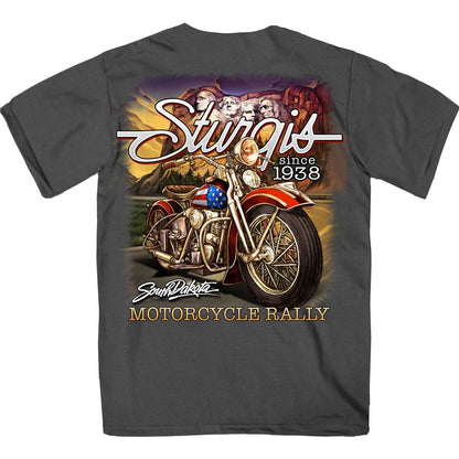 Hot Leathers SPB1095 Men’s Charcoal 2023 Sturgis Rushmore T-Shirt