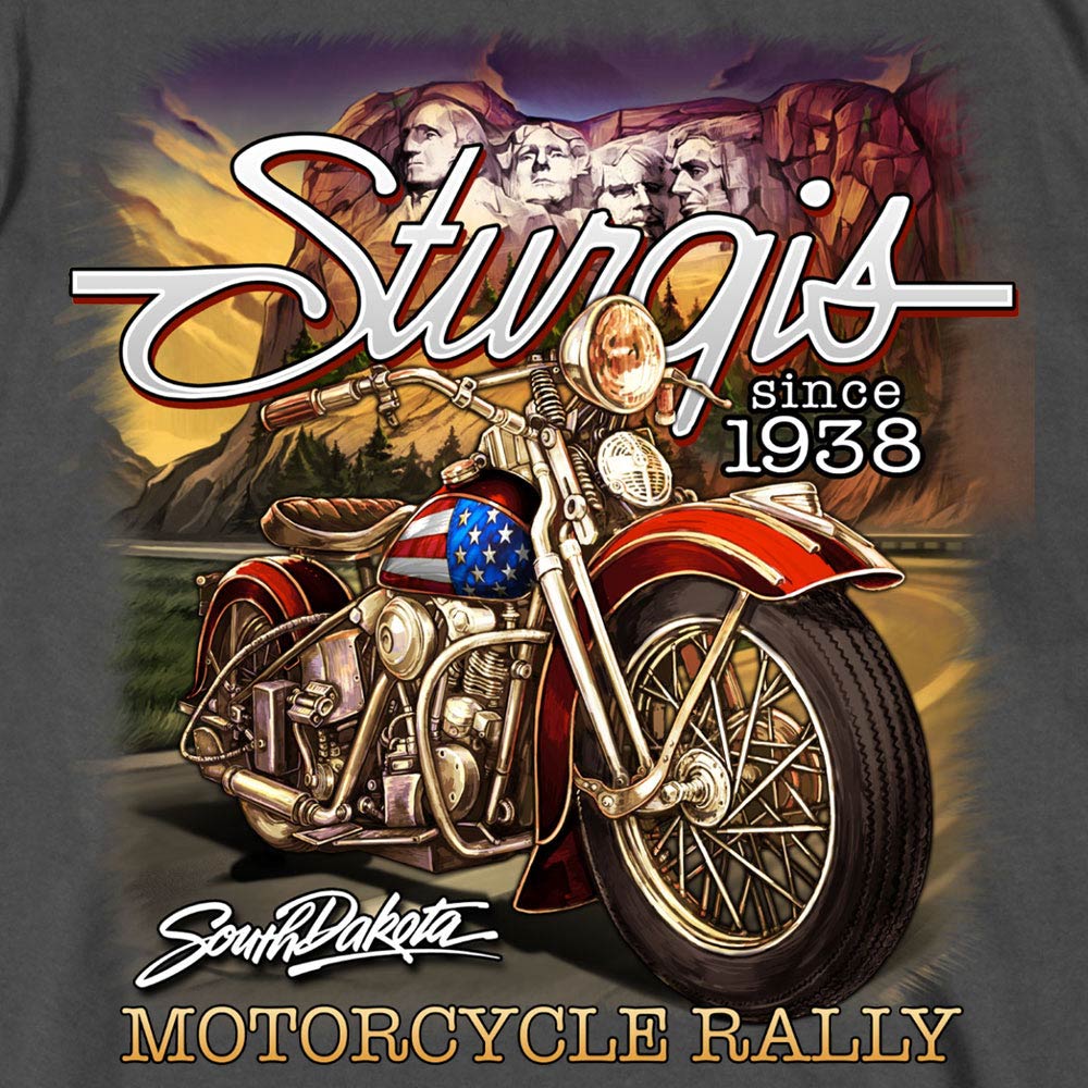Hot Leathers SPB1095 Men’s Charcoal 2023 Sturgis Rushmore T-Shirt