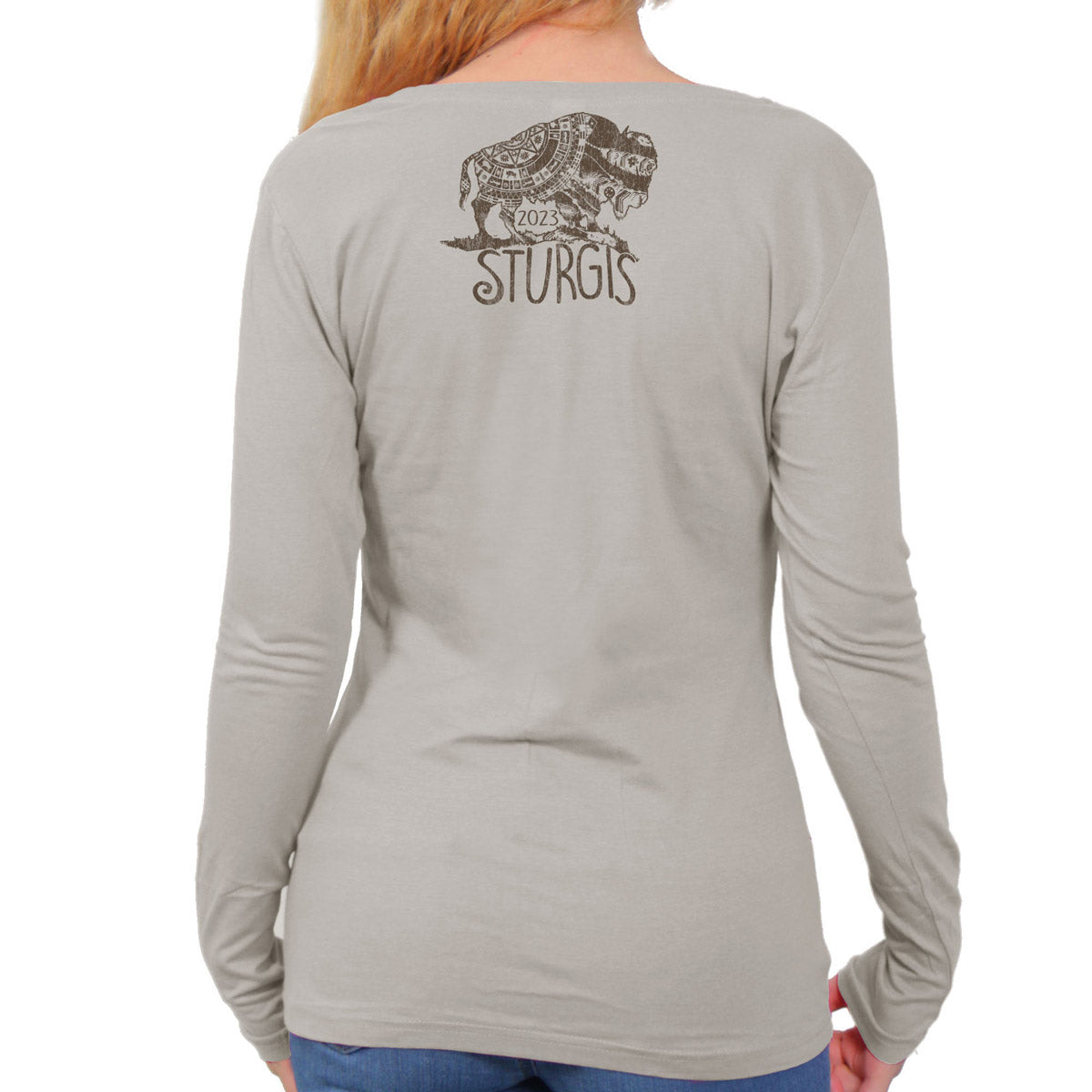 Hot Leathers SPL3839 Women's 2023 Sturgis Buffalo Symbol Long Sleeve Shirt