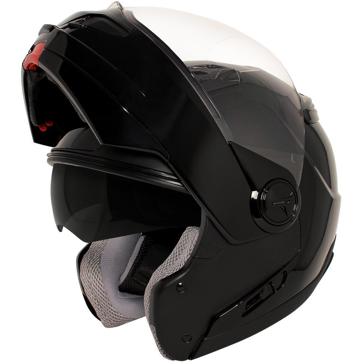 Hawk ST 1198 'Transition' 2 in 1 Glossy Black Modular Motorcycle Helmet