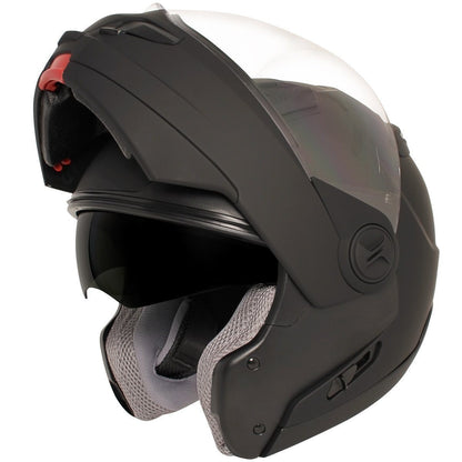 Hawk ST 1198 'Transition' 2 in 1 Flat Black Modular Motorcycle Helmet