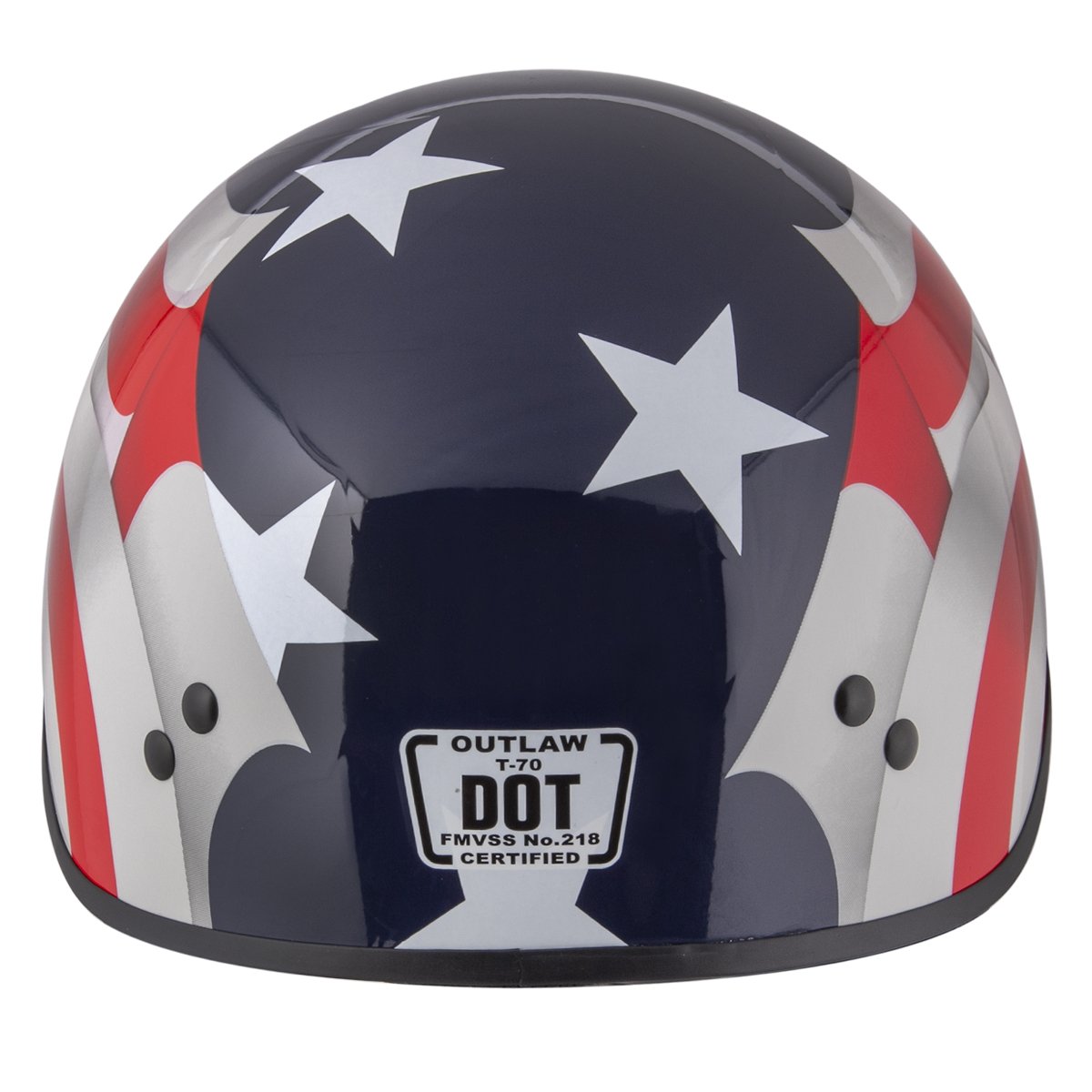 Outlaw T-70 'Blue Flag' American Flag Half Face Helmet with Drop Down Tinted Visor