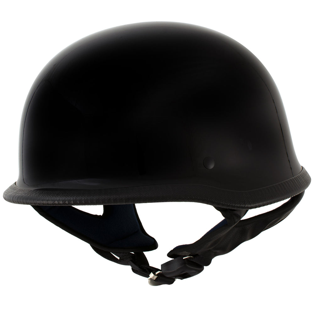 Outlaw T-75 'The Hanz' German Style Gloss Black Advanced Motorcycle Half Helmet