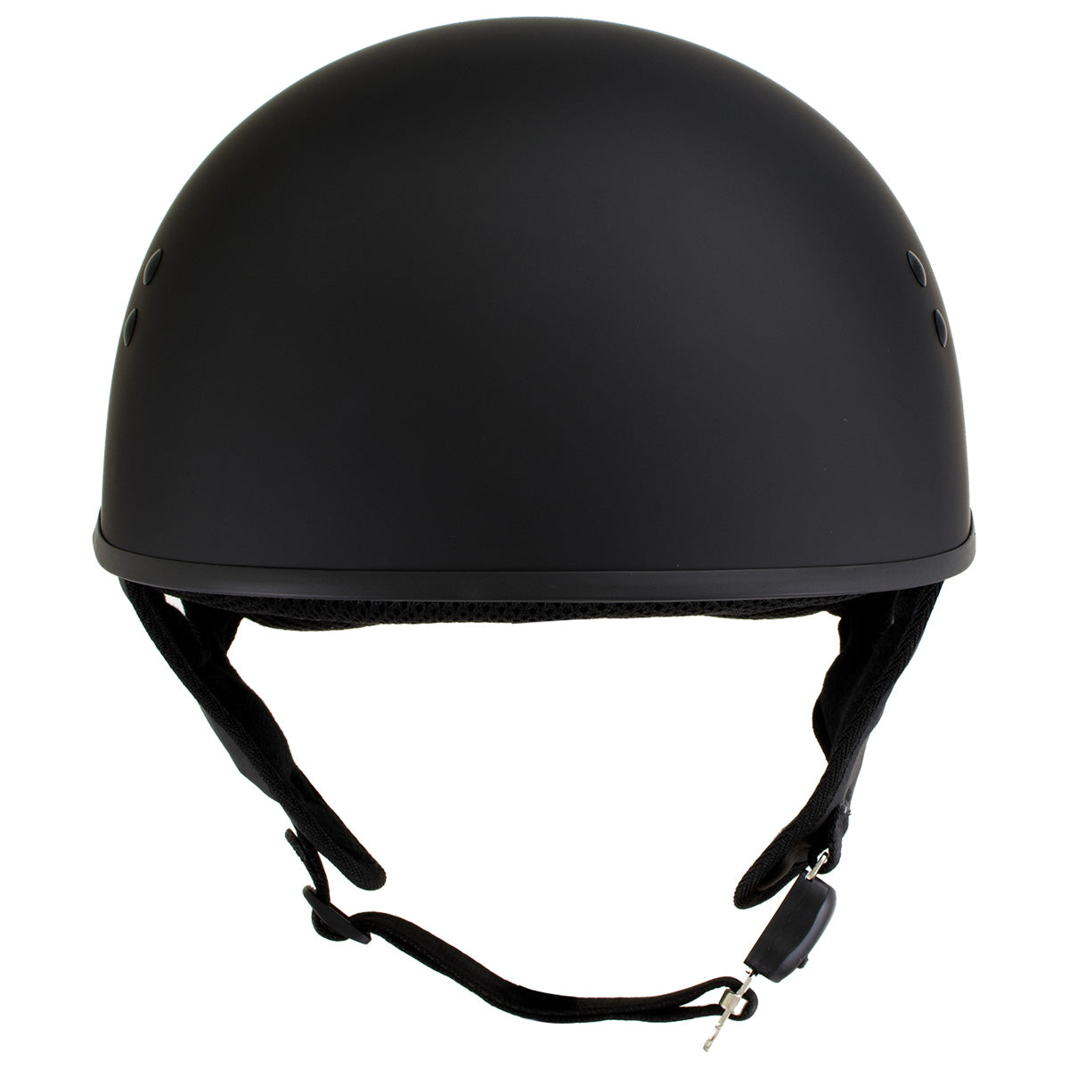Hot Leathers HLD1001 'Flat Matte Black' Motorcycle DOT Skull Cap Classic Half Helmet for Men and Women Biker