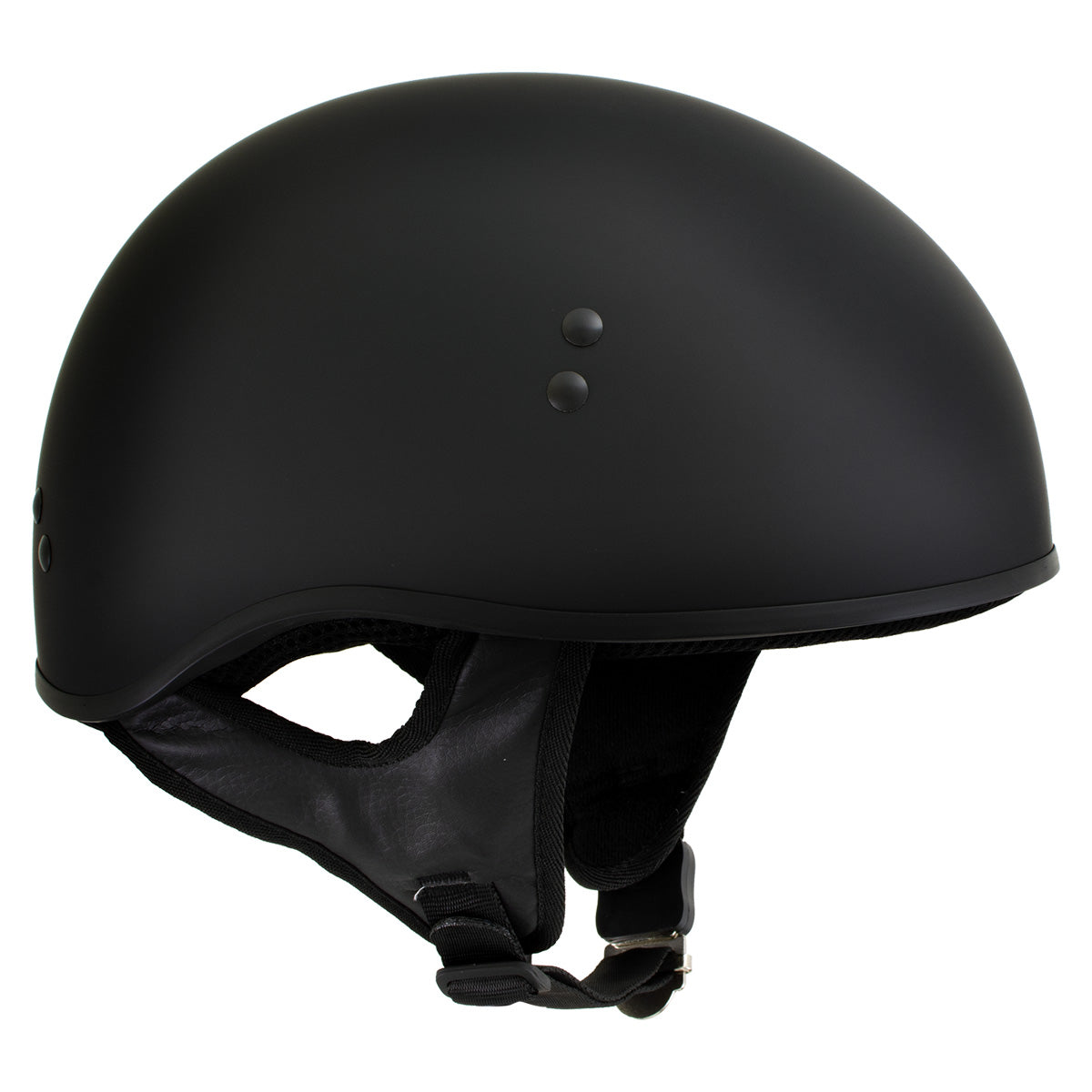 Outlaw T68 'The O.G.' Flat Black Motorcycle DOT Skull Cap Helmet