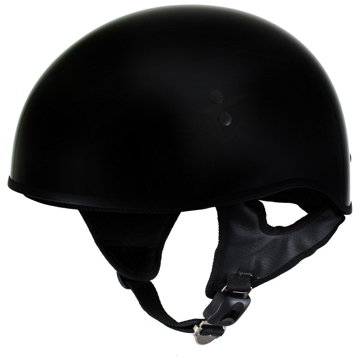 Hot Leathers HLD1002 'Gloss Black' Motorcycle DOT Approved Skull Cap Half Half Helmet for Men and Women Biker