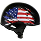 Hot Leathers HLD1051 'USA Flag (Star and Stripes )' Gloss Black Motorcycle DOT Skull Cap Helmet for Men and Women