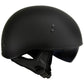 Outlaw T-72 'Black Widow' Flat Black Motorcycle Half Helmet with Drop Down Visor