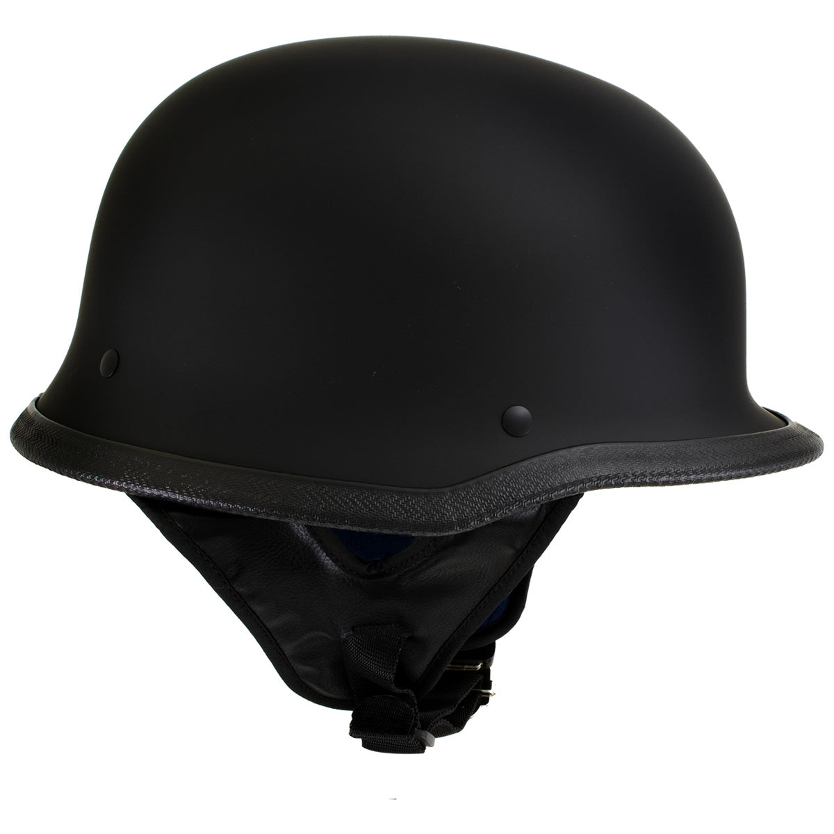 Outlaw T-75 'The Hanz' German Style Flat Black Advanced Motorcycle Half Helmet