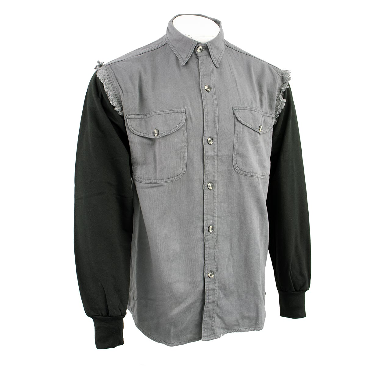 NexGen DM4444 Men's Grey with Black Long Sleeve Button Down Shirt