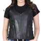 Hot Leathers VSL1013 Ladies Black Leather Side Lace Zip-Up Vest
