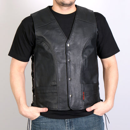 Hot Leathers VSM1030 Men's Black 'Conceal and Carry' Leather Vest