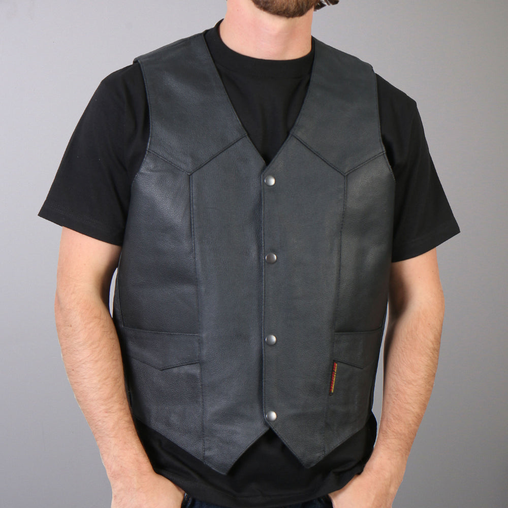 Hot Leathers VSM1032 Men's Black 'Classic' Leather Vest