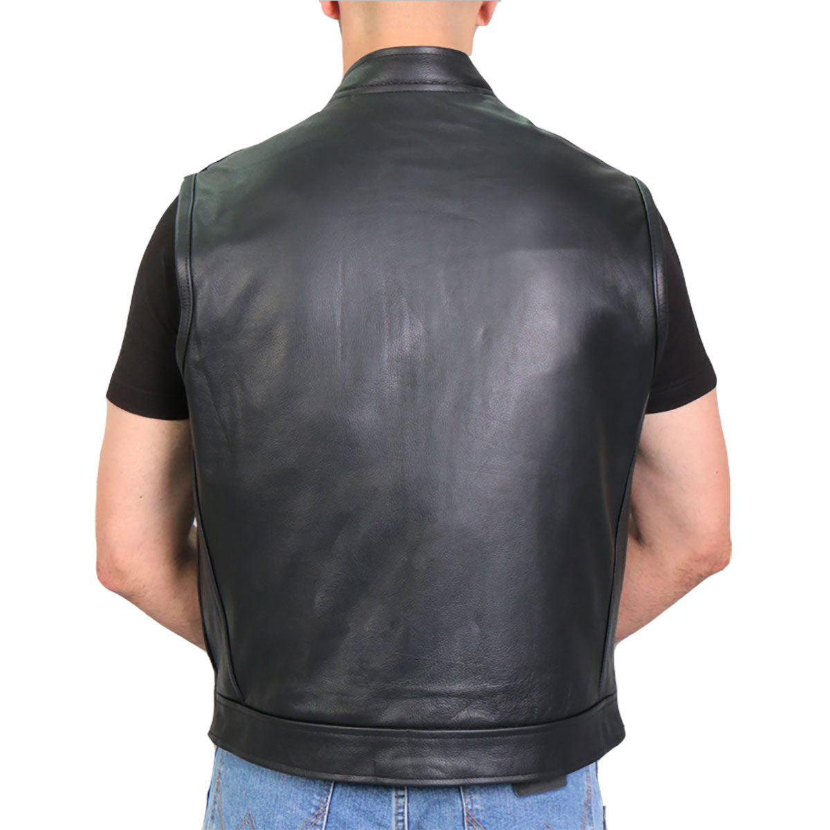 Hot Leathers VSM1057 Men’s Black 'Mexican Blanket' Conceal and Carry Leather Vest