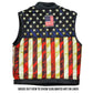 Hot Leathers VSM1056 Men's Black 'Vintage USA Flag' Conceal and Carry Leather Vest