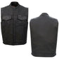 Hot Leathers VSM6003 Men's Black Waxed Cotton Club Style Vest