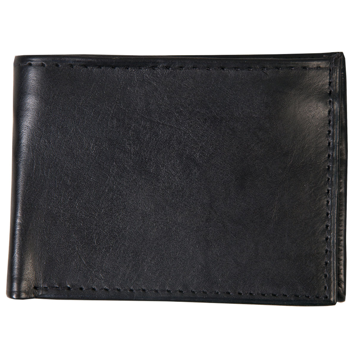 Hot Leathers WLD1003 Black Leather Bi-Fold Wallet with Picture Flap