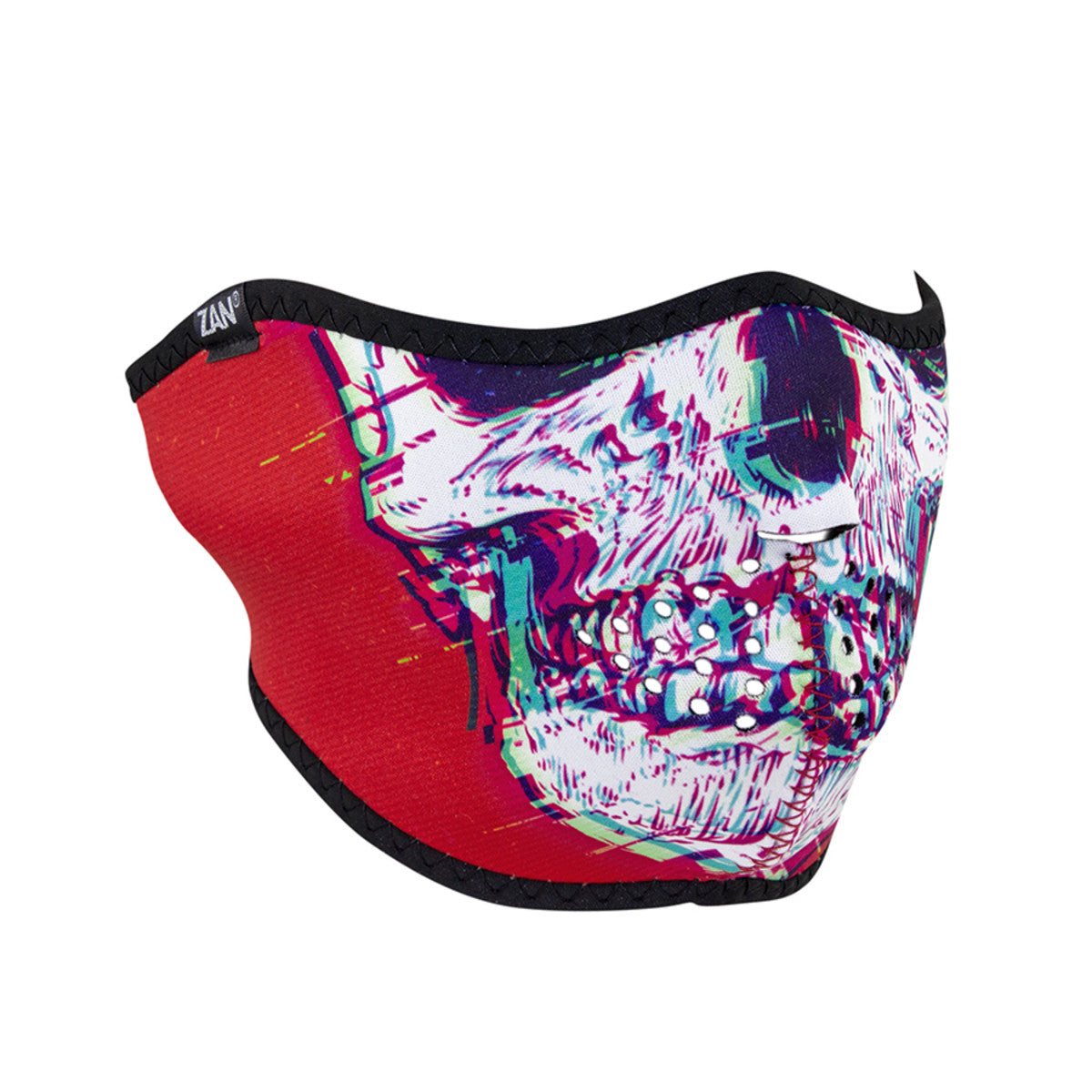 ZanHeadgear WNFM471H Half Mask Neoprene Glitch Skull