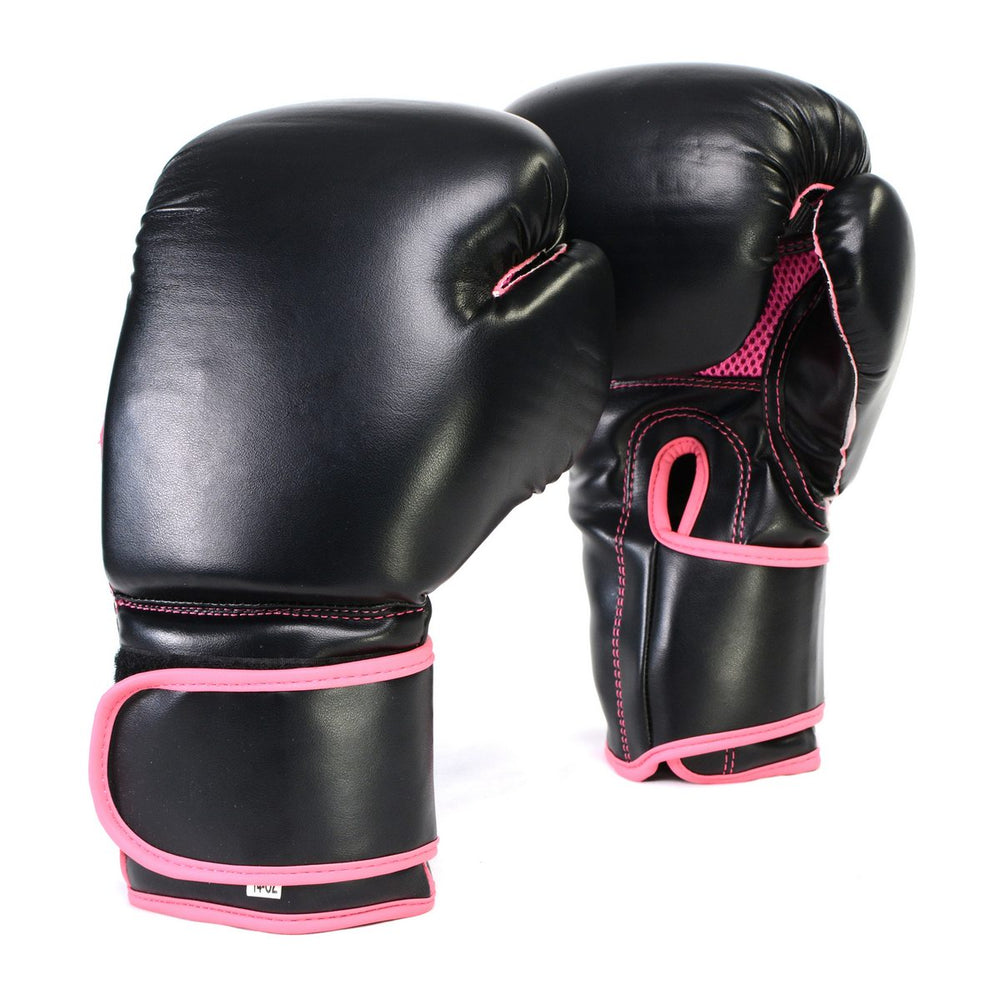 X-Fitness XF2000 Gel Boxing Kickboxing Punching Bag Gloves-BLK/PINK