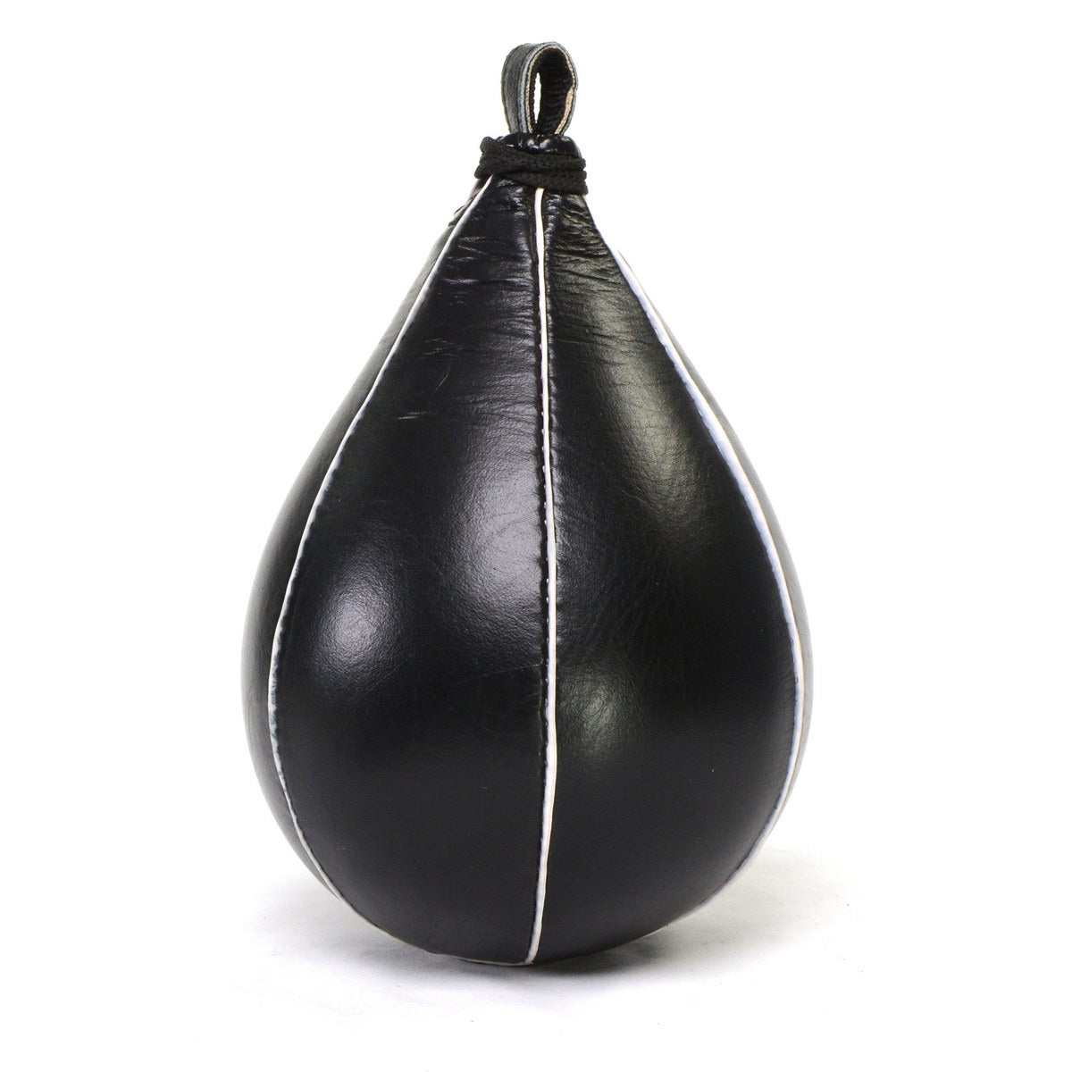 X Fitness XF8003 Speed Ball Boxing Cow Hide Leather MMA Speed Bag Muay Thai Training Speed Bag Punching Dodge Striking Bag Kit with Hanging Swivel for Workout-BLACK