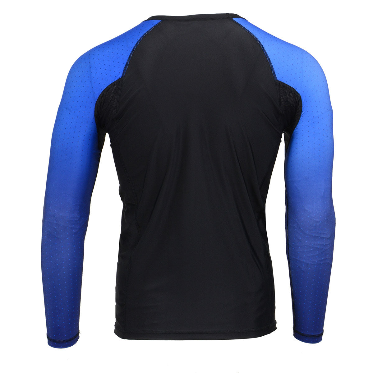 X-Fitness XFM7000 Men's Black and Blue Long Sleeve Compression Rash Guard Athletic Shirt- MMA, BJJ, Wrestling, Cross Training
