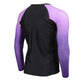 X-Fitness XFM7000 Men's Black and Purple Long Sleeve Compression Rash Guard Athletic Shirt- MMA, BJJ, Wrestling, Cross Training