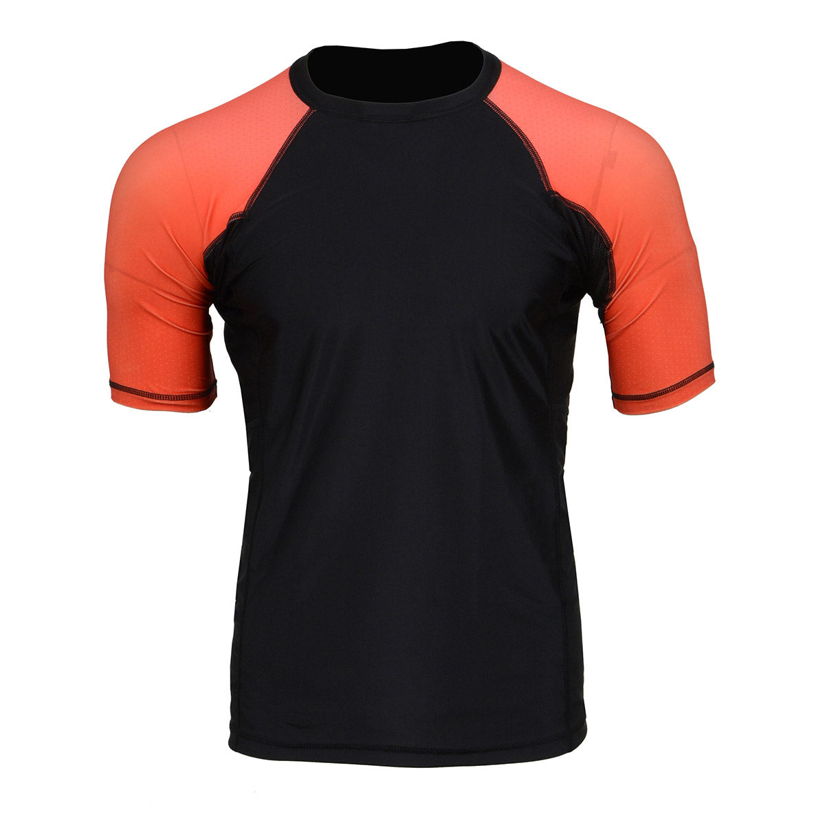 X-Fitness XFM7001 Men's Black and Red Short Sleeve Compression Rash Guard Athletic Shirt- MMA, BJJ, Wrestling, Cross Training