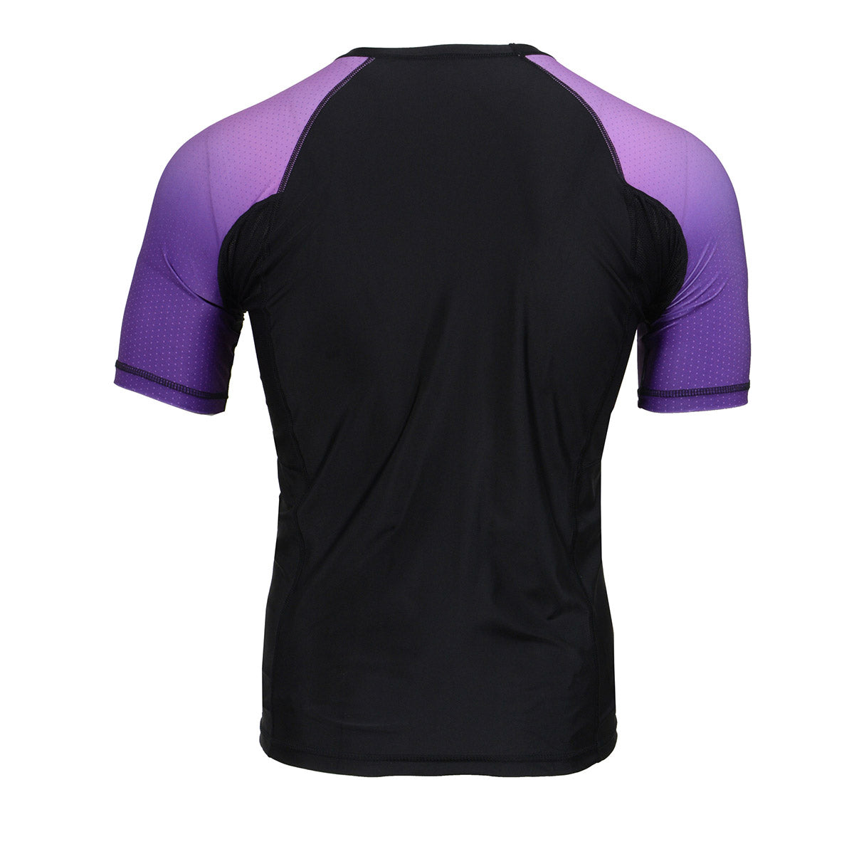 X-Fitness XFM7001 Men's Black and Purple Short Sleeve Compression Rash Guard Athletic Shirt- MMA, BJJ, Wrestling, Cross Training