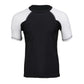 X-Fitness XFM7001 Men's Black and White Short Sleeve Compression Rash Guard Athletic Shirt- MMA, BJJ, Wrestling, Cross Training