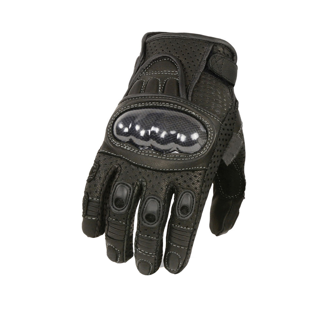 Xelement XG298 Men's Black 'Knuckle Protect' Leather Protective Racing Gloves