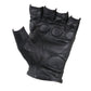 Xelement XG1475 Men's Black Knuckle Protected Leather Fingerless Riding Gloves