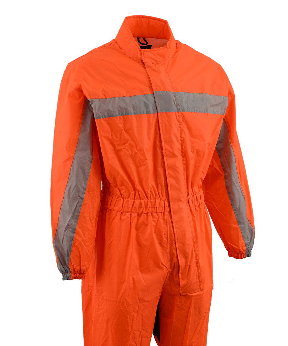 NexGen Men’s XS5004 Orange Hi-Viz Water Proof Rain Suit with Reflective Panels