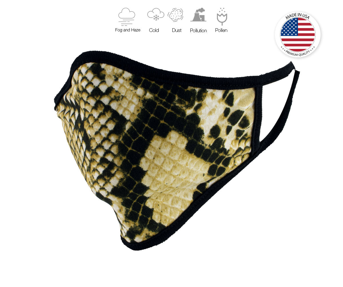 Xelement XS8004 (Multi-Pack) 'Snake Print' USA Made 100 % Cotton Protective Face Mask